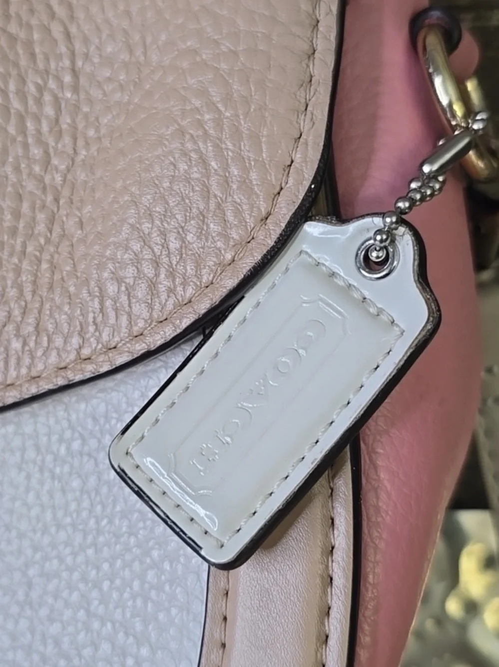 Coach Pink Colorblock Georgie Saddle Crossbody Bag